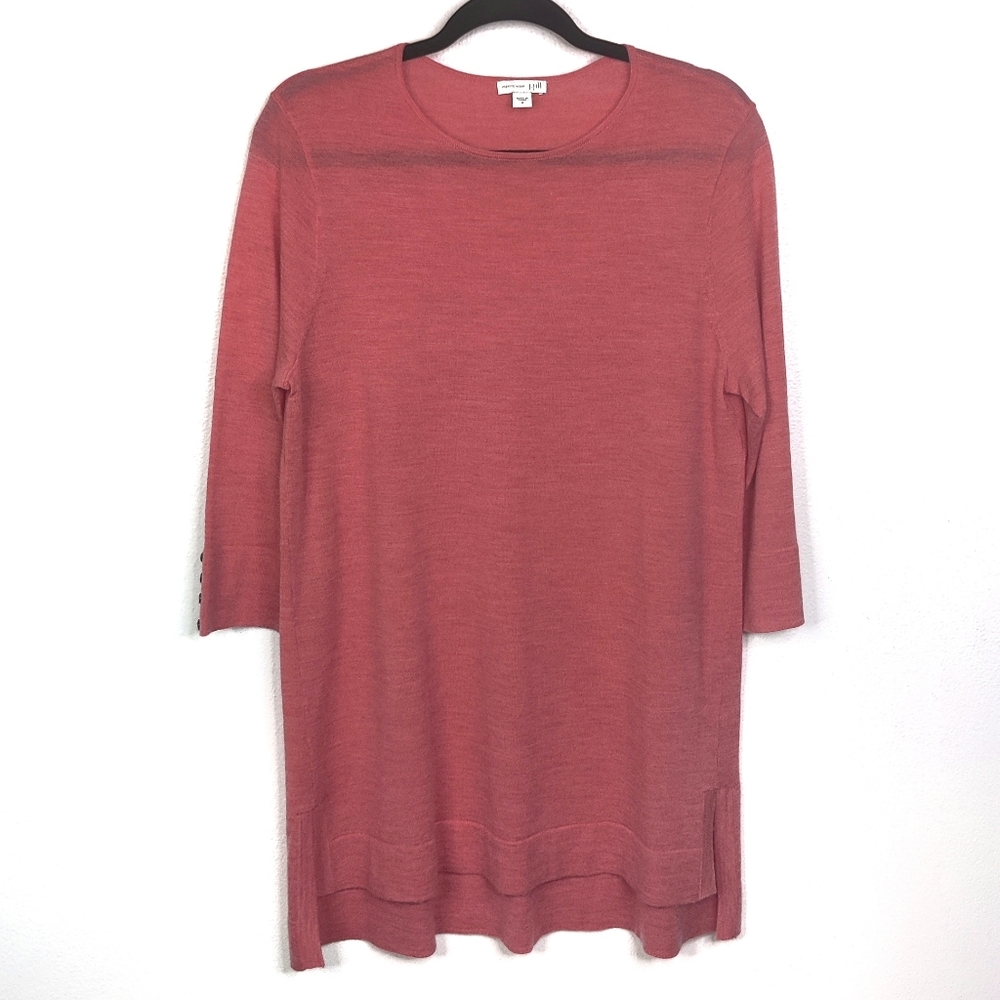 J.Jill Coral 100% Merino Wool Tunic Sweater